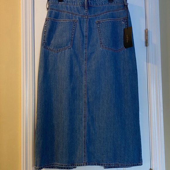 Rag&Bone Cotton Stretch Logo Denim Skirt NWT